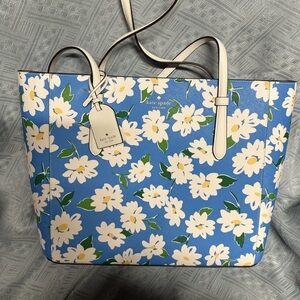 Kate Spade Blue Daisy Print Tote